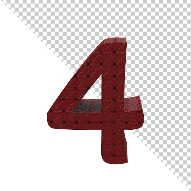 Number Four 3d rendering icon