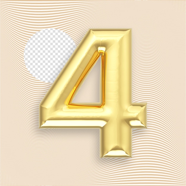 Number Gold 3D Render