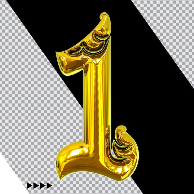 Number Gold 3D Rendering