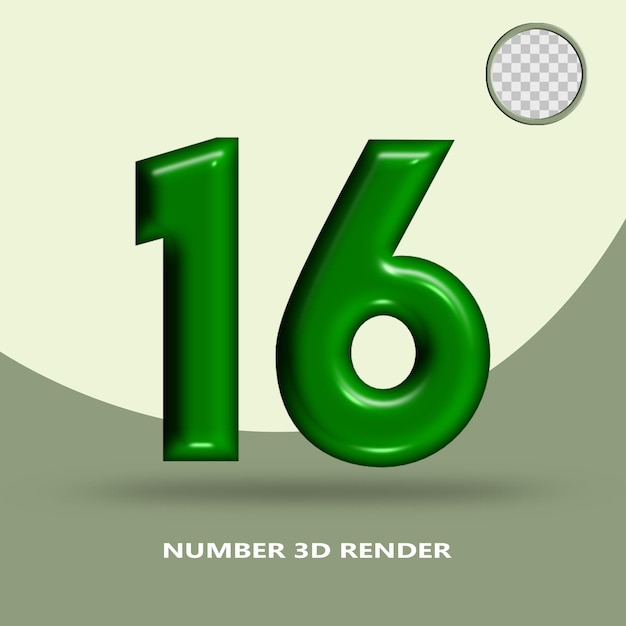 A number in green with a golf ball in the background.