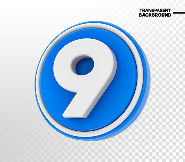 number label 3d render