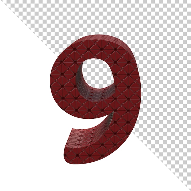 Number Nine 3d rendering icon