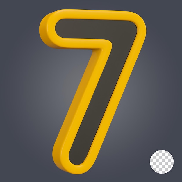 Number seven 3d icon