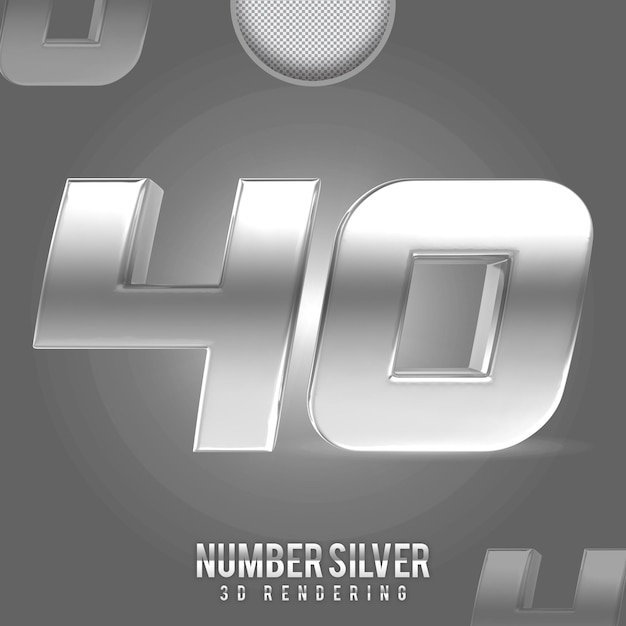 PSD number silver 40 banner