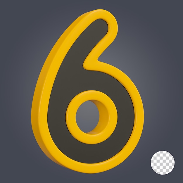 Number six 3d icon