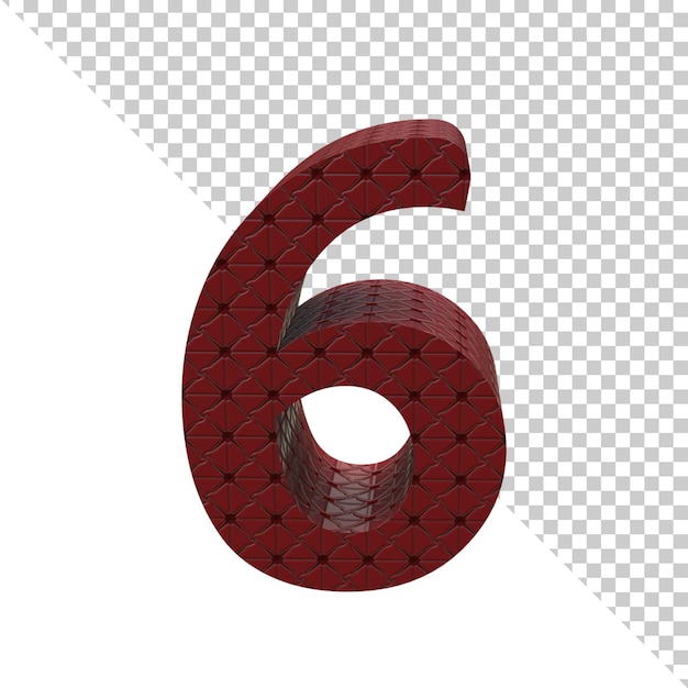 Number Six 3d rendering icon