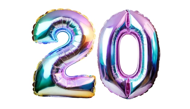 PSD number twenty made of holographic balloon