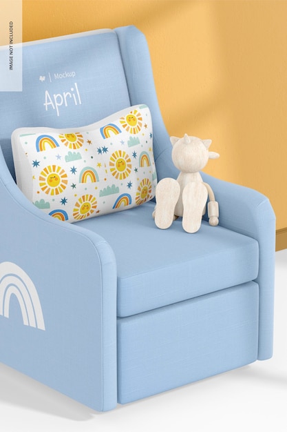 Nursery Chair Mockup, Right View