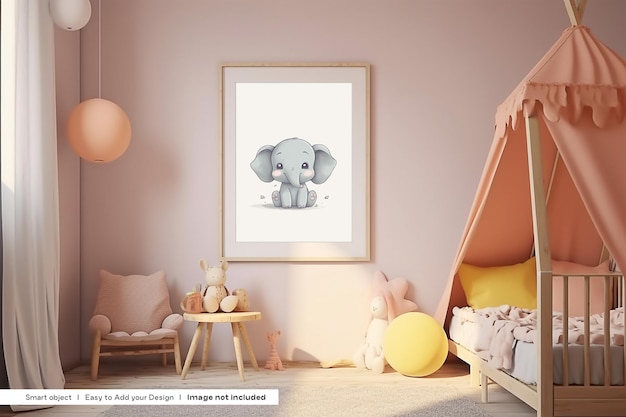 Nursery Frame Mockup Kids Room Frames Mockup Baby Room Frames Mockup Kids Bedroom Frames Mockup