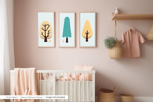 Nursery Frame Mockup Kids Room Frames Mockup Baby Room Frames Mockup Kids Bedroom Frames Mockup