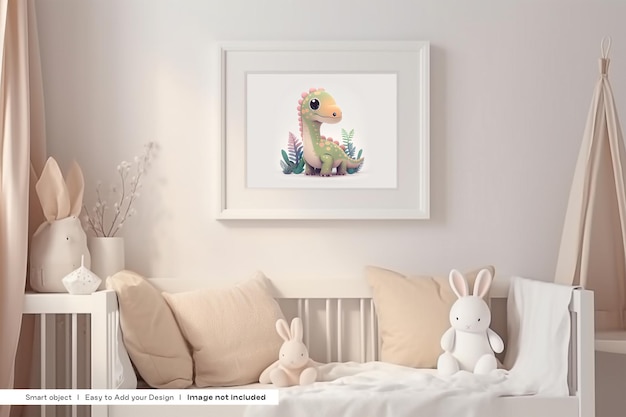 PSD nursery frame mockup kids room frames mockup baby room frames mockup kids bedroom frames mockup