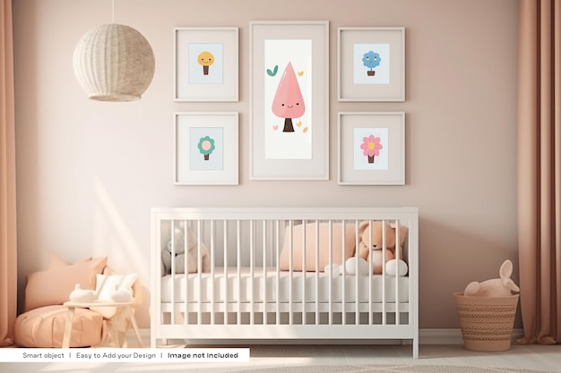 Nursery Frame Mockup Kids Room Frames Mockup Baby Room Frames Mockup Kids Bedroom Frames Mockup