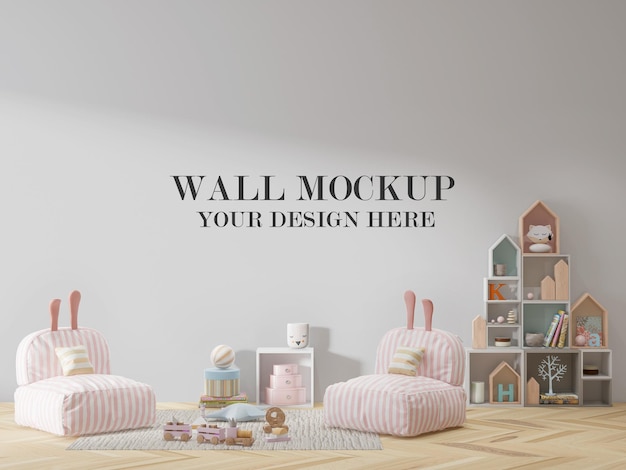 nursery school play room wall mockup