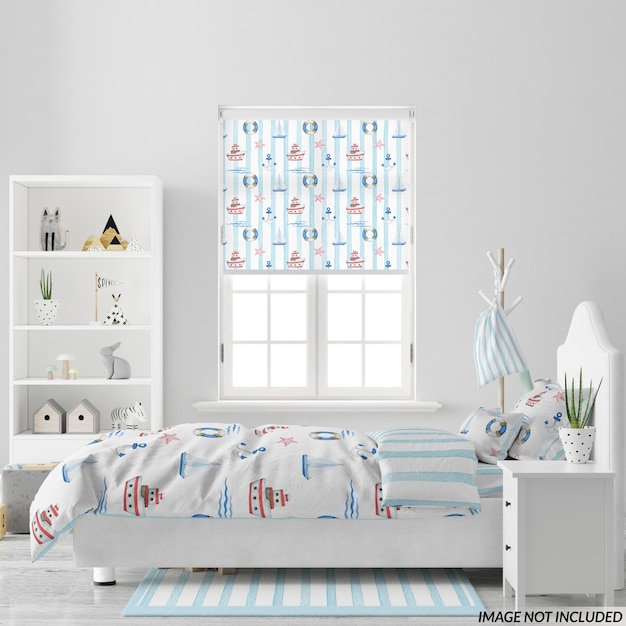 Nursery SemiTransparent Roll Blinds and Bedding