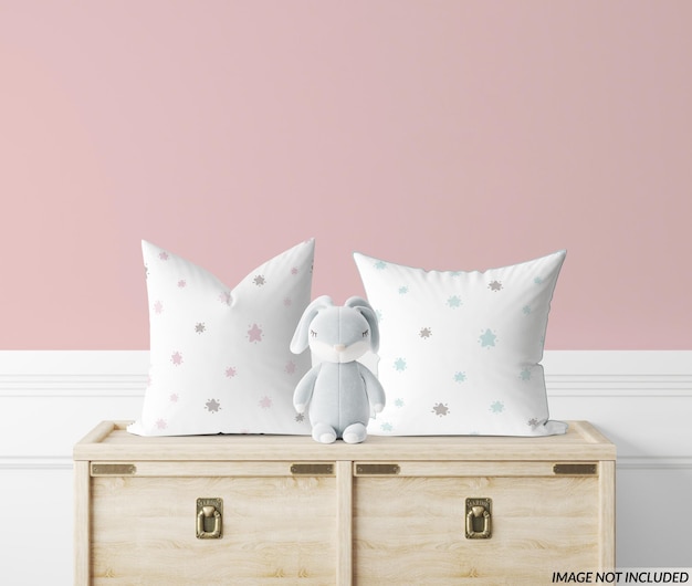 Nursery Throw Pillows Mockup