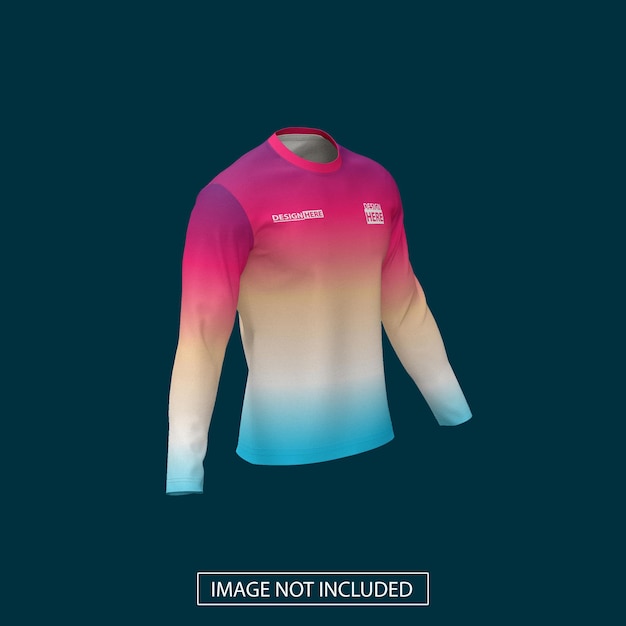 O neck long sleeve jersey mockup halffront view