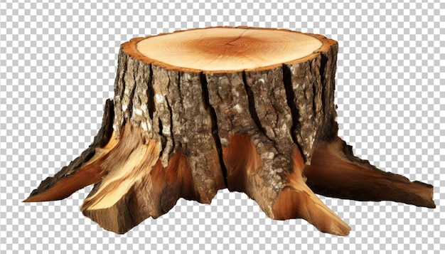 Oak Stump Log on Transparent Background