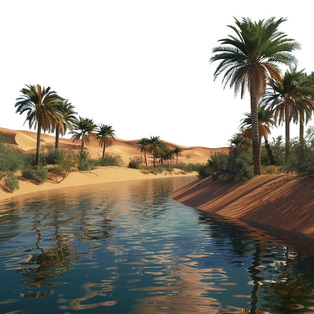 PSD oasis in the sand dunes of the sahara desert