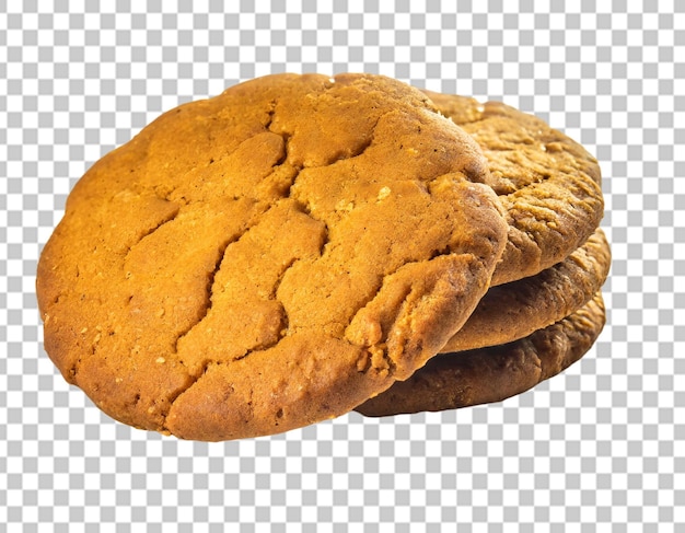 Oatmeal cookies isolated on transparent background