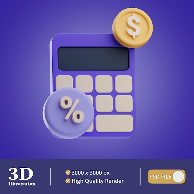 Object file calculator tax illustration 3d