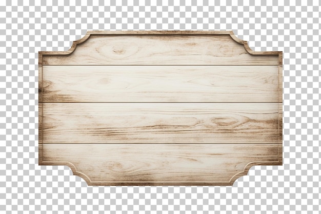 Oblong decorative wooden signboard isolated on transparent background png psd