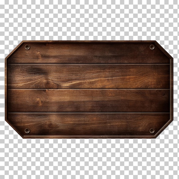 Oblong decorative wooden signboard isolated on transparent background png psd