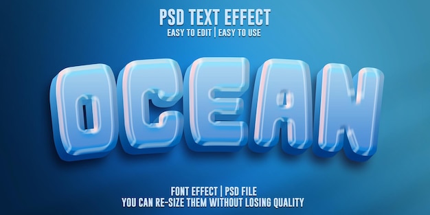 ocean 3d editable text effect