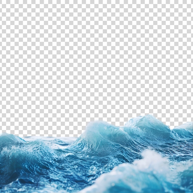 PSD ocean blue water waves surface on transparent background