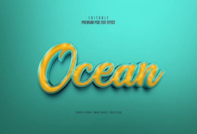 Ocean editable psd text effect