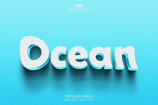 Ocean PSD Editable Text Effect Design