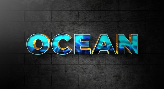 Ocean text style effect template