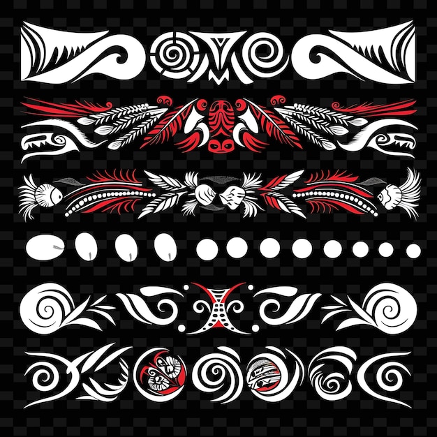 PSD oceanic with abstract shapes borderline design decorated wit png unique stylized motifs designs