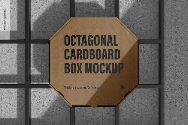 Octagonal Cardboard Box Mockup, Top View