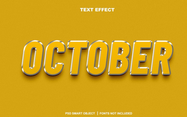 October text effect. editable text smart object