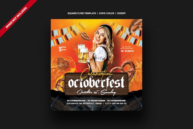 Octoberfest square flyer template