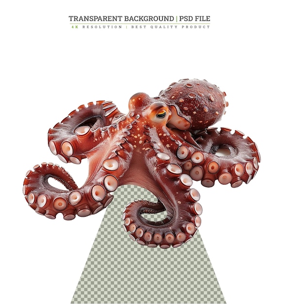 PSD octopus cooked galician style octopus is whole and isolated on white background