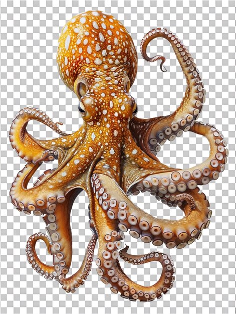 PSD octopus isolated against a transparent background