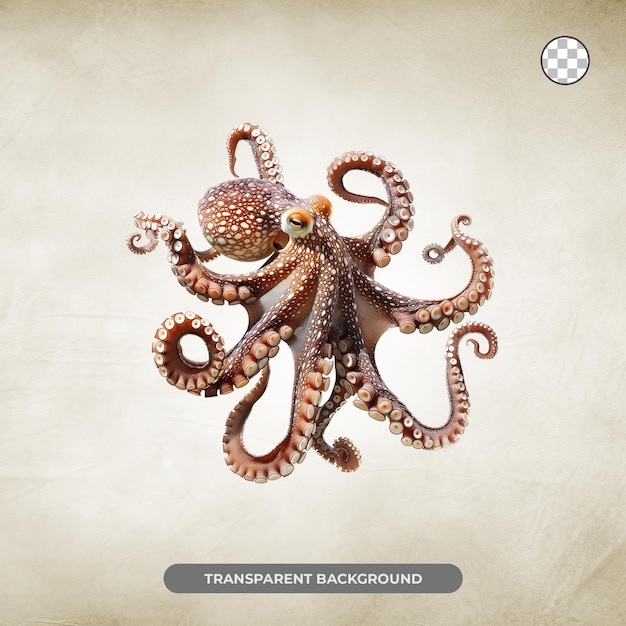 PSD octopus isolated on transparent background