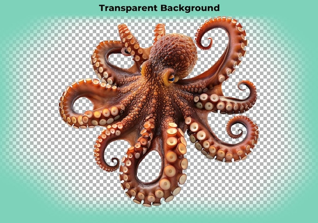 Octopus isolated on transparent background