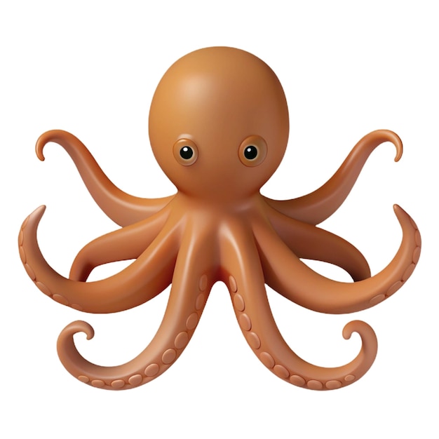 PSD an octopus with a brown octopus on its head