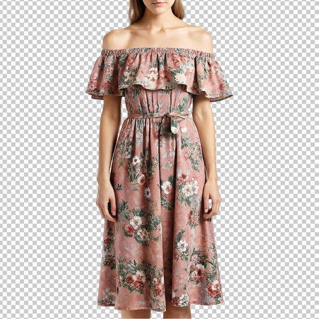 PSD the off the shoulder dress on transparent background