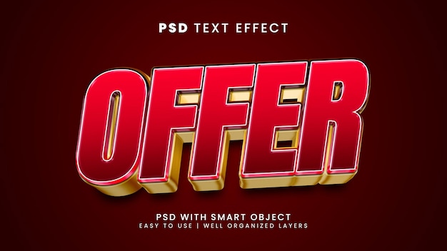 Offer 3d editable text effect