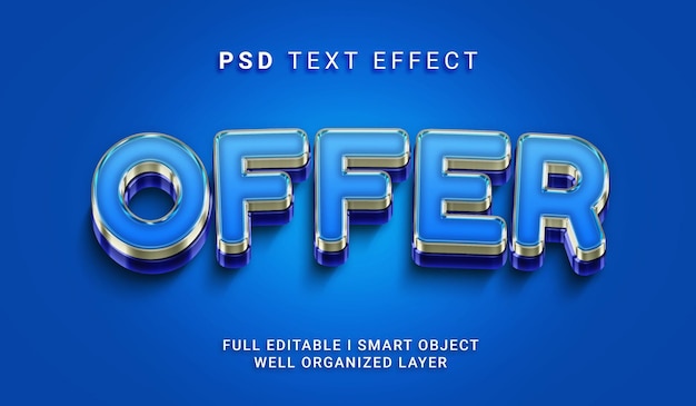 Offer 3d style psd text effect