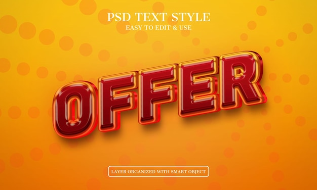 Offer Editable Text Effects PSD file