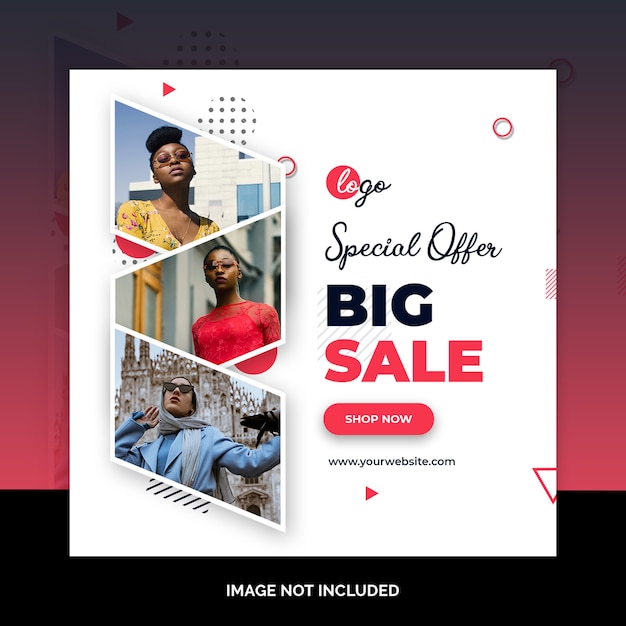 Offer sale web social media banner template