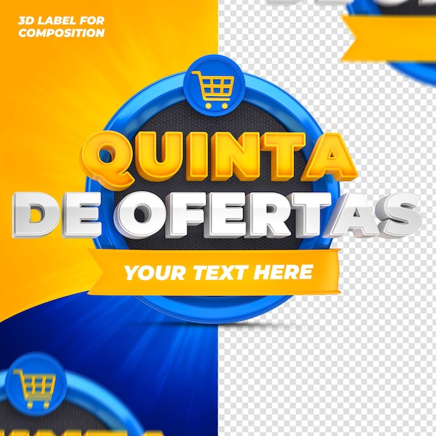 offers of the day with blue podium for brazilian campaigns 3d render