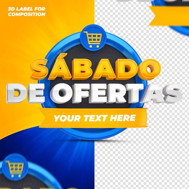 offers of the day with blue podium for brazilian campaigns 3d render