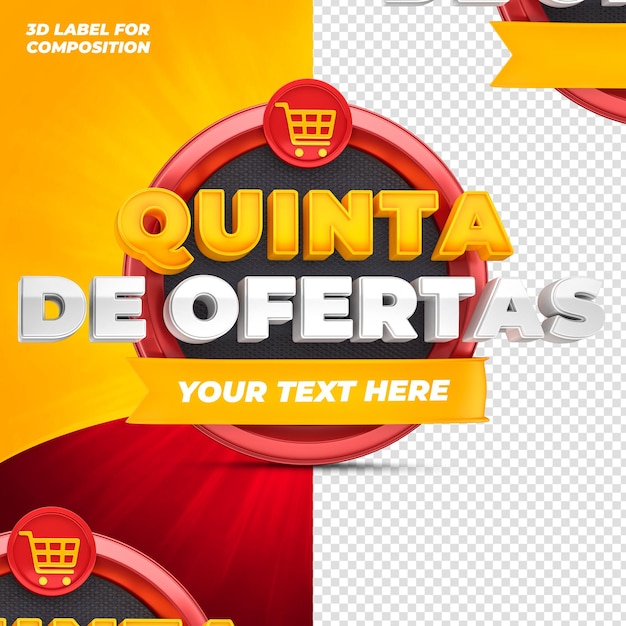 offers of the day with red podium for brazilian campaigns 3d render