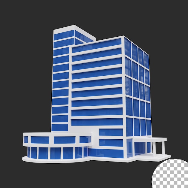 Office building 3D icon illustration and 3D rendering