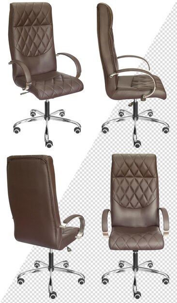 PSD office computer chair for the head. isolated from the background. view from different sides